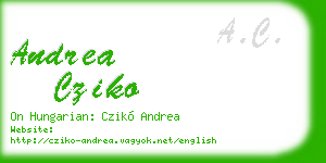 andrea cziko business card