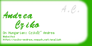 andrea cziko business card